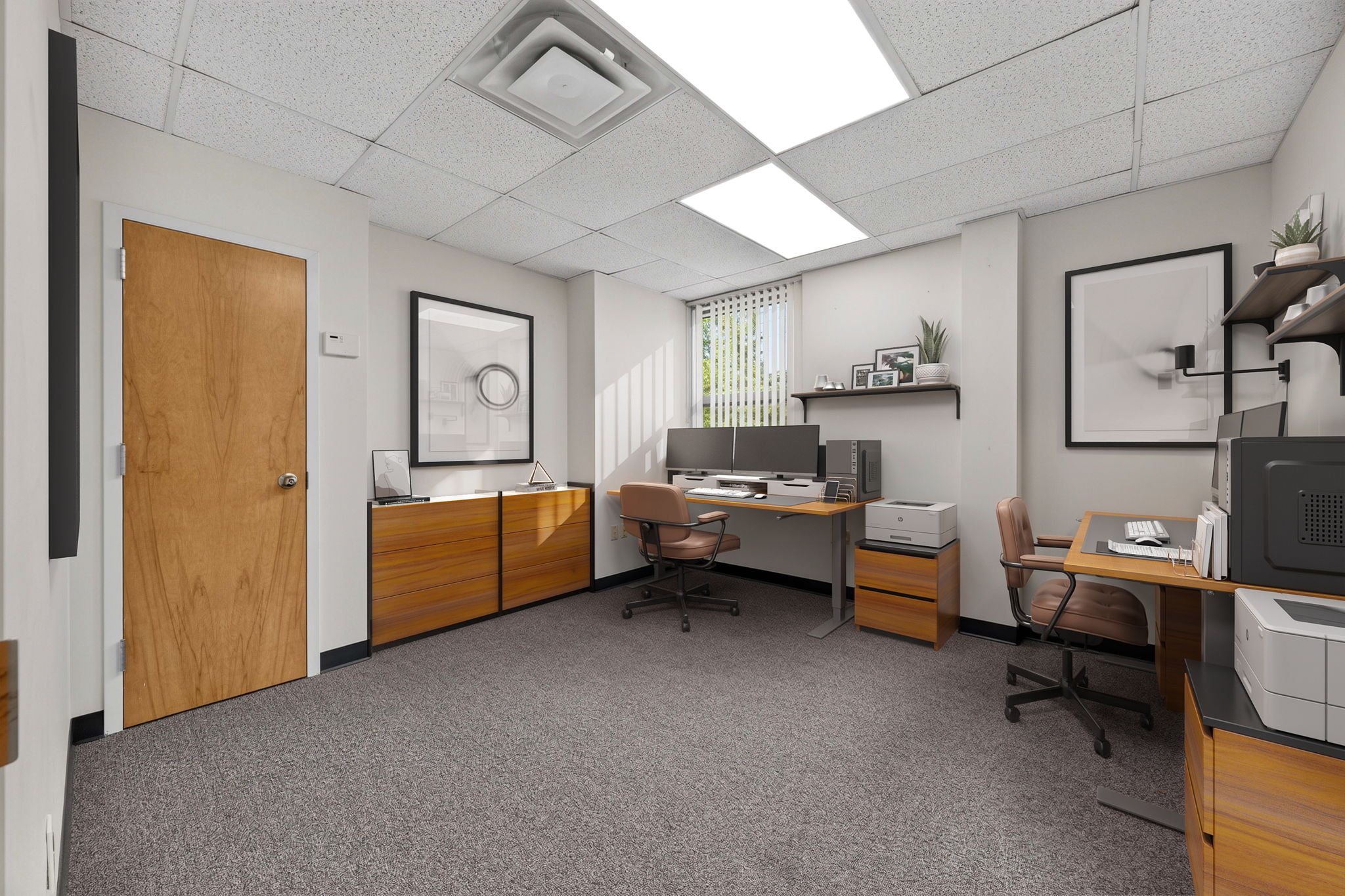 Virtually staged reception and lounge concept — Suite 200