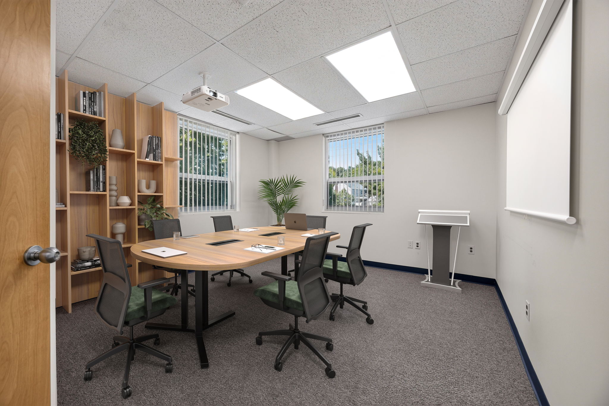 Virtually staged executive office concept — Suite 200
