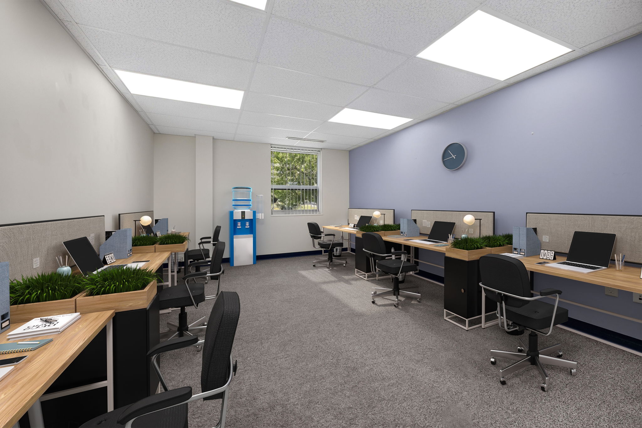 Virtually staged team workspace concept — Suite 200